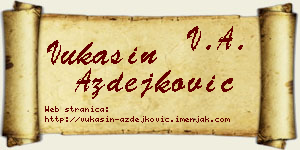 Vukašin Azdejković vizit kartica